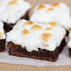 Flourless Mississippi mud brownies on parchment paper.