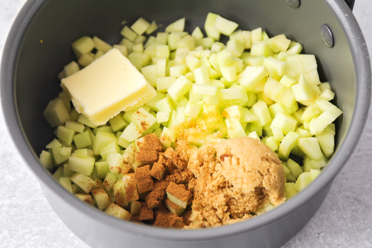 ingredients for filling of apple pie cupcakes