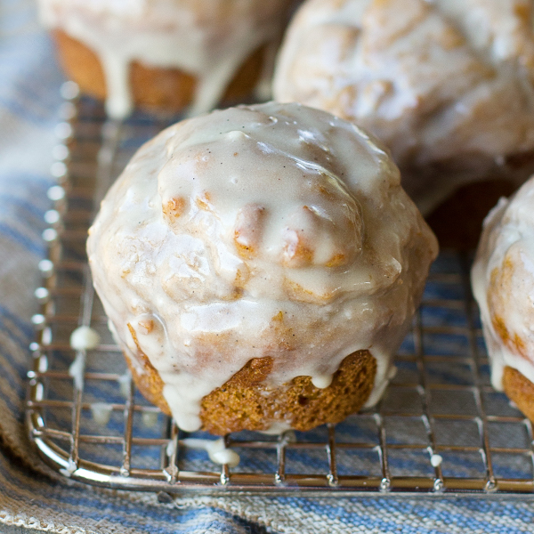 Healthy Pumpkin Doughnut Muffins with Maple Vanilla Bean Glaze Life