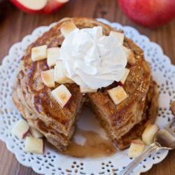 Apple Pie Pancakes with Apple Spice Maple Syrup