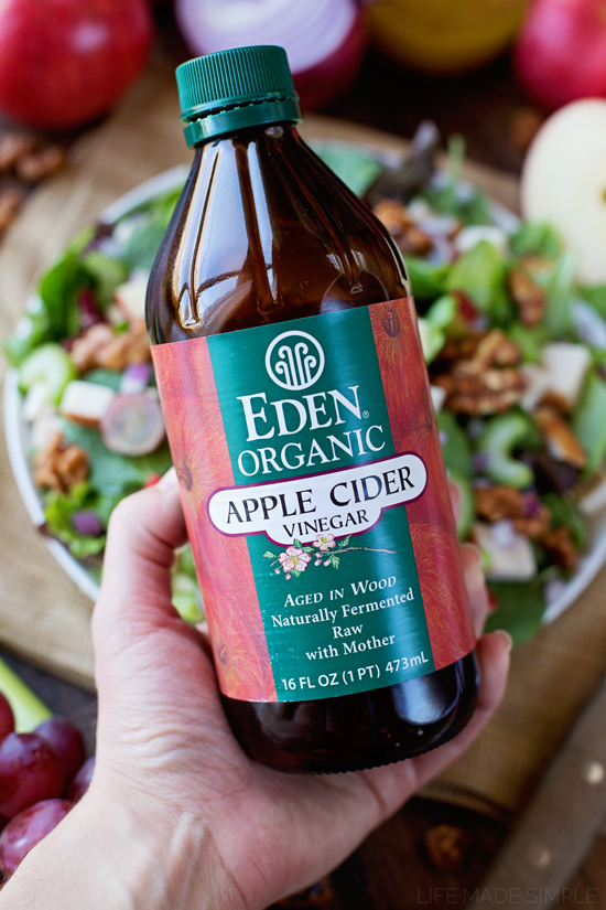 Apple cider vinegar for Chicken Apple Walnut Salad.