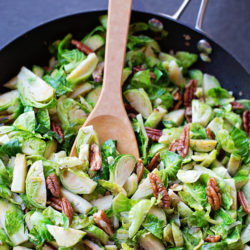 Maple Pecan Brussels Sprouts
