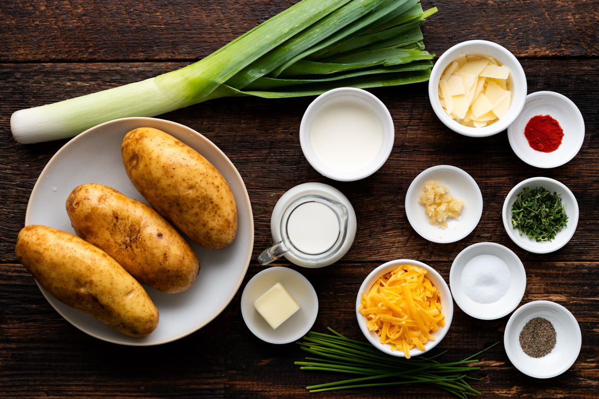 Leek and Potato Gratin Ingredients.