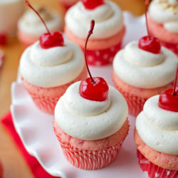 Cherry Almond Cupcakes | lifemadesimplebakes.com