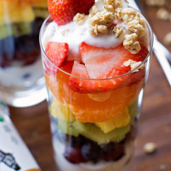 Rainbow Fruit & Yogurt Parfaits | lifemadesimplebakes.com