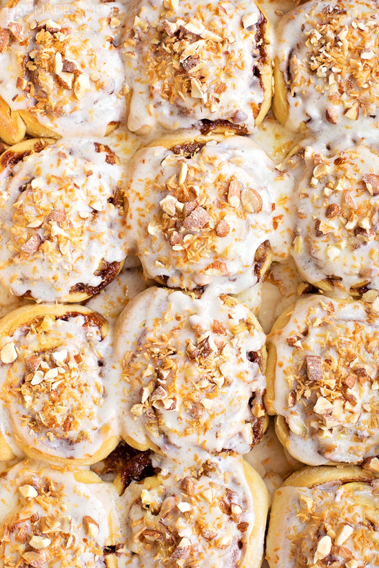 Tropical Cinnamon Rolls | lifemadesimplebakes.com