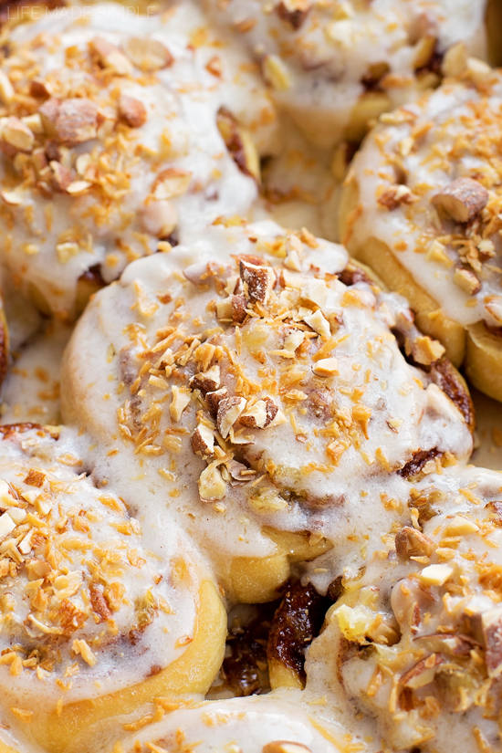 Tropical Cinnamon Rolls | lifemadesimplebakes.com