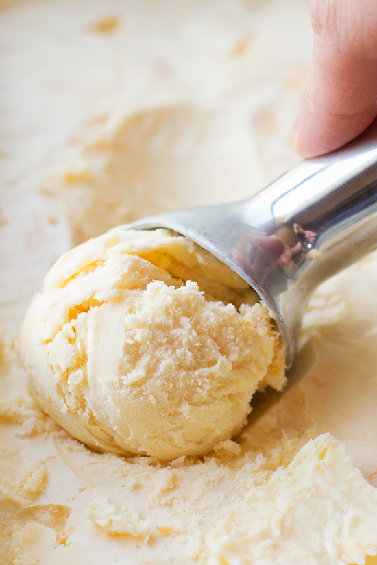 Buttermilk Peach Ice Cream | lifemadesimplebakes.com