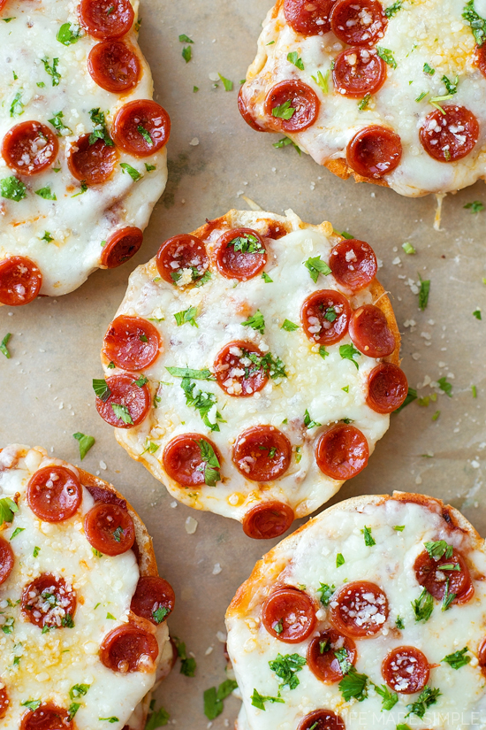Homemade pizza bagels