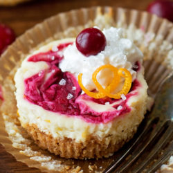 Cranberry Orange Mini Cheesecakes | lifemadesimplebakes.com