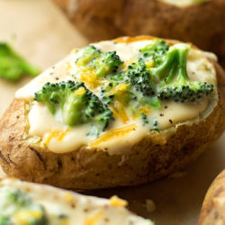 Cheesy Broccoli Stuffed Potatoes | lifemadesimplebakes.com