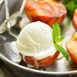 Grilled Peaches with Vanilla Ice Cream | lifemadesimplebakes.com