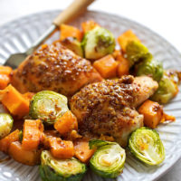 Maple Dijon Roasted Chicken and Vegetables perfect for fall. | lifemadesimplebakes.com