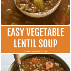 Easy Vegetable Lentil Soup Recipe Pin