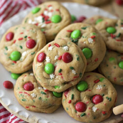 A plate of Santa's favorite cookies served with milk.