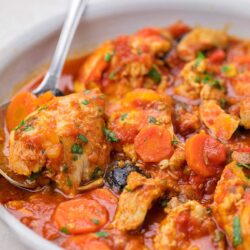 Instant Pot Chicken Cacciatore served in a bowl.