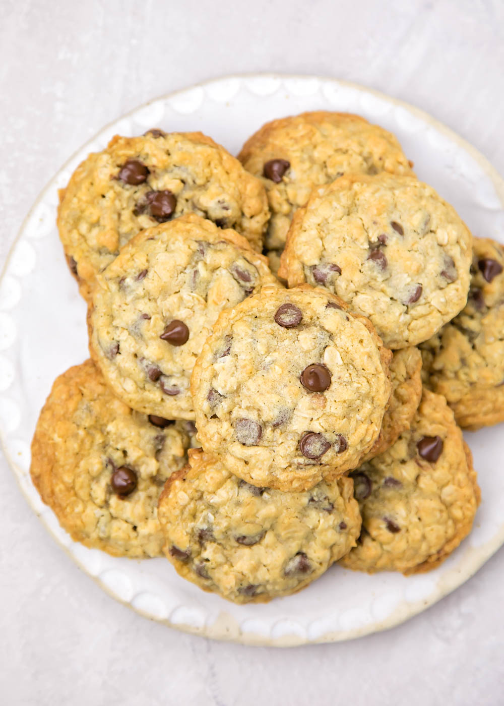Oatmeal Chocolate Chip Cookie Recipe on a plate