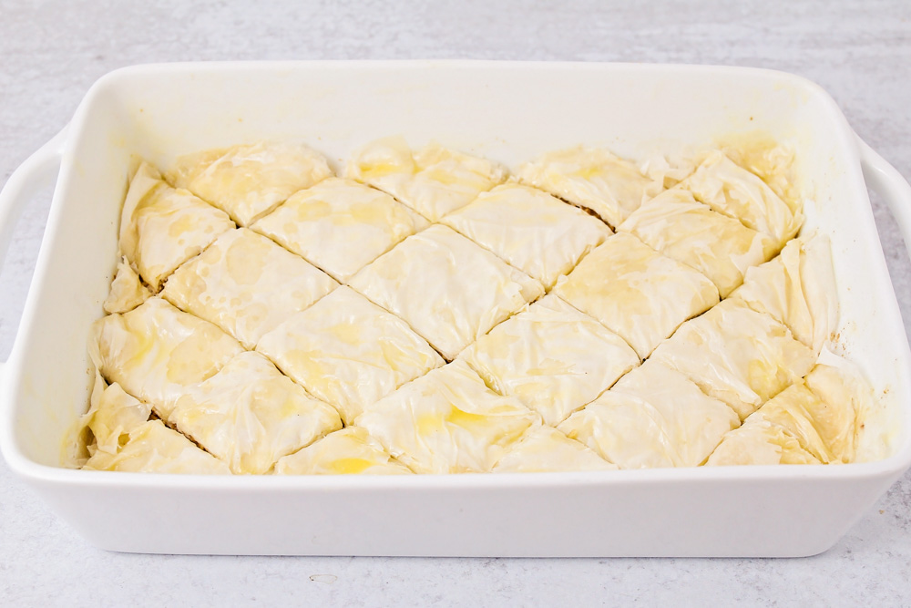 Greek Baklava before going into the oven