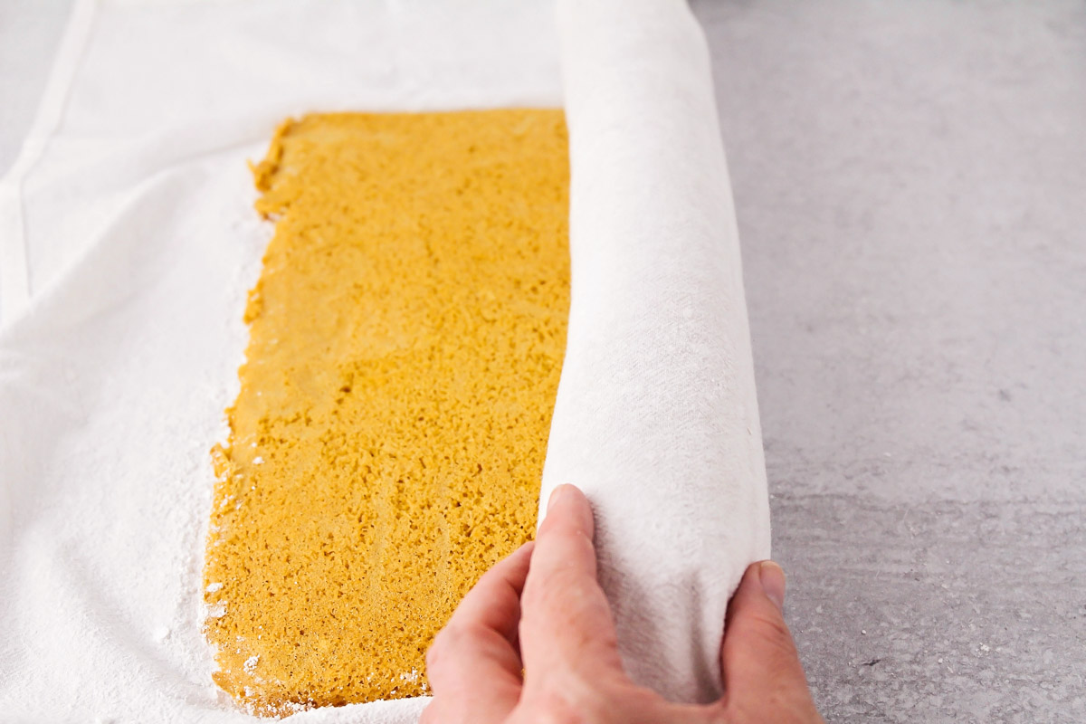 Rolled cake for pumpkin roll