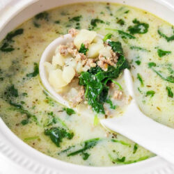 Instant Pot Zuppa Toscana Recipe in white bowl