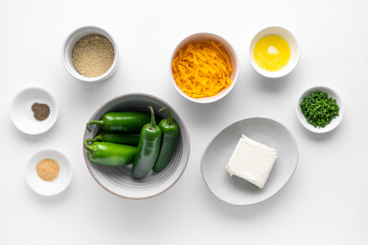 Ingredients for air fryer jalapeno poppers