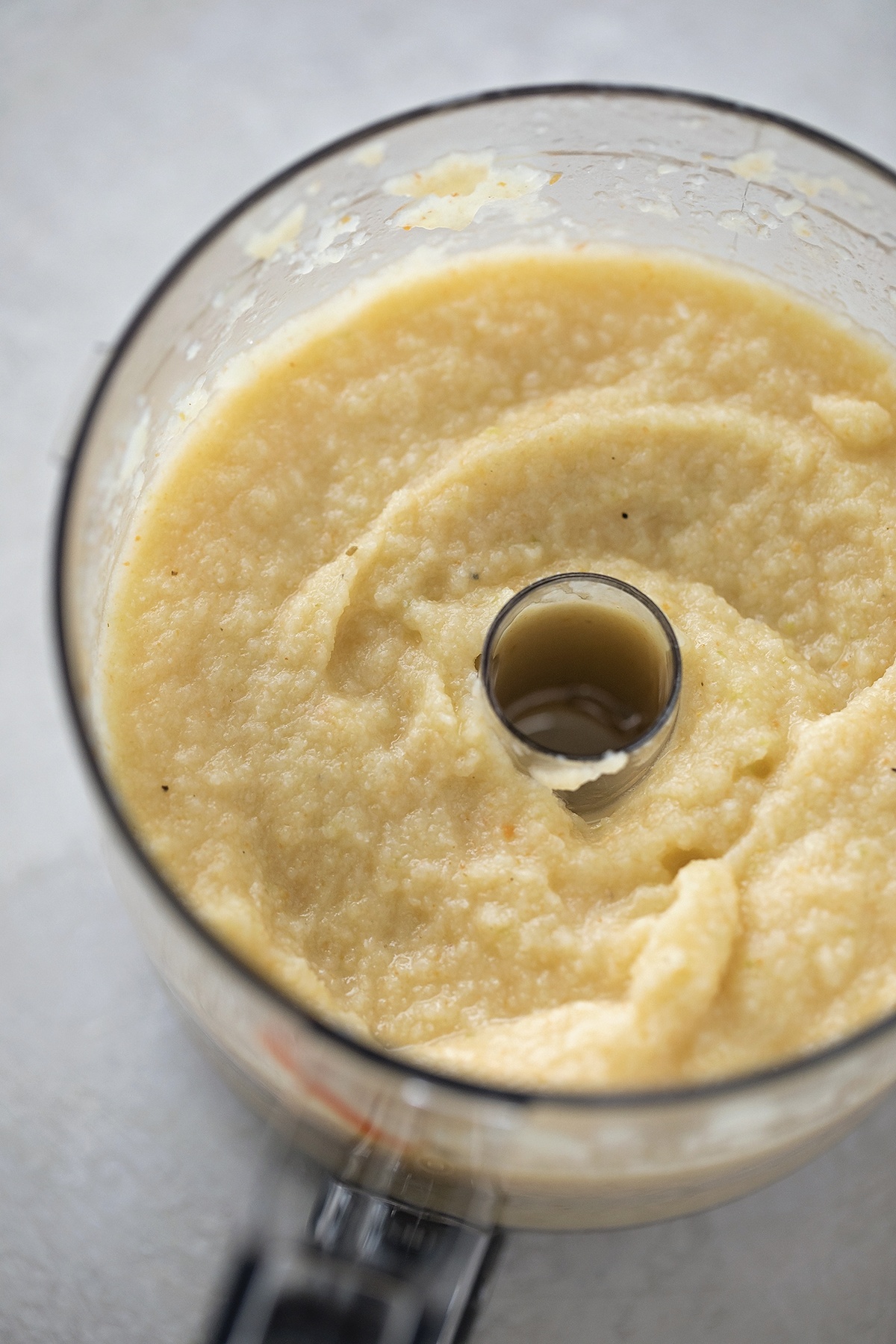 Mixture of the soup in a food processor.