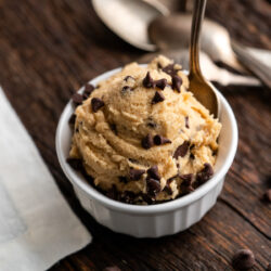 All you need are a few ingredients, a mixer, and a very large spoon to enjoy this delectable Edible Chocolate Chip Cookie Dough! It's safe to eat and comes together in less than 15 minutes!