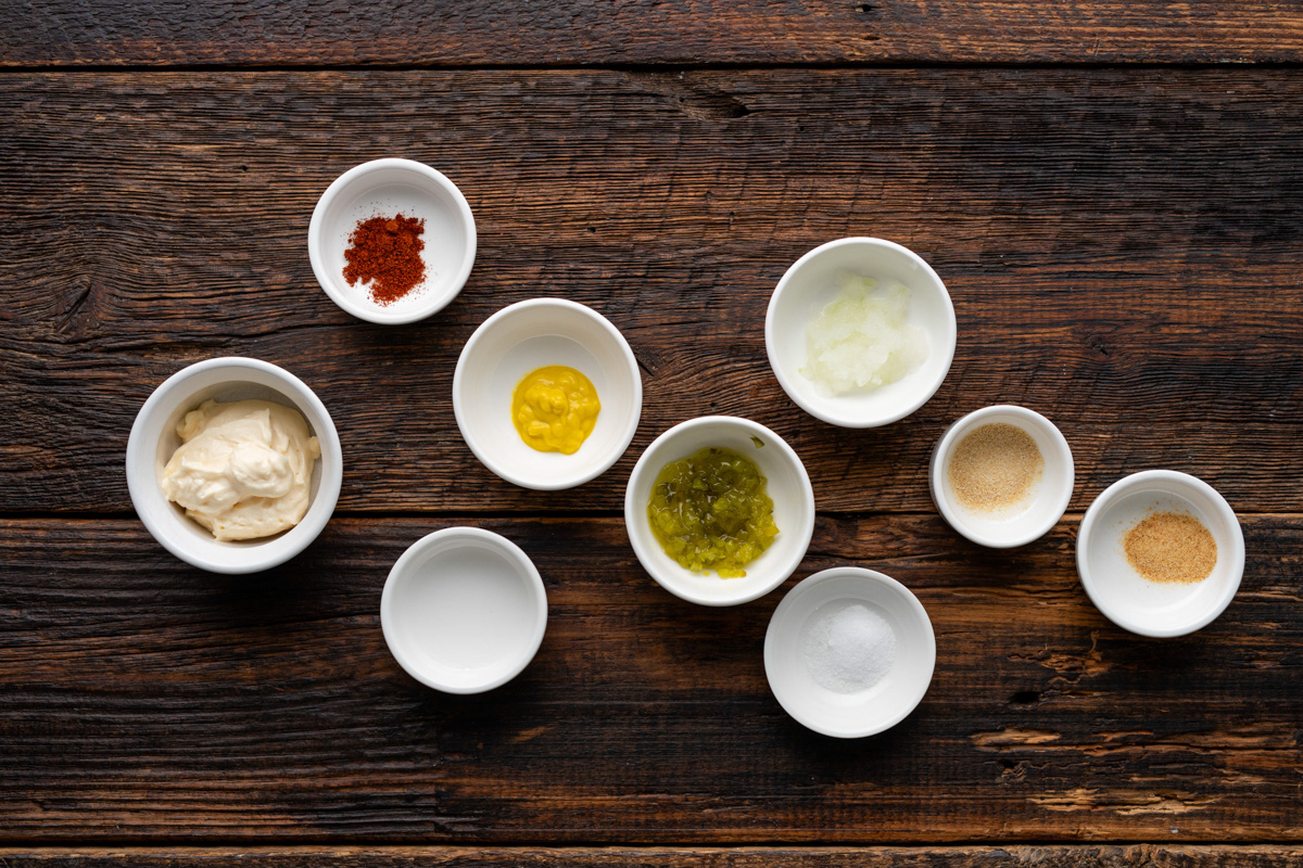 Ingredients for big mac sauce.