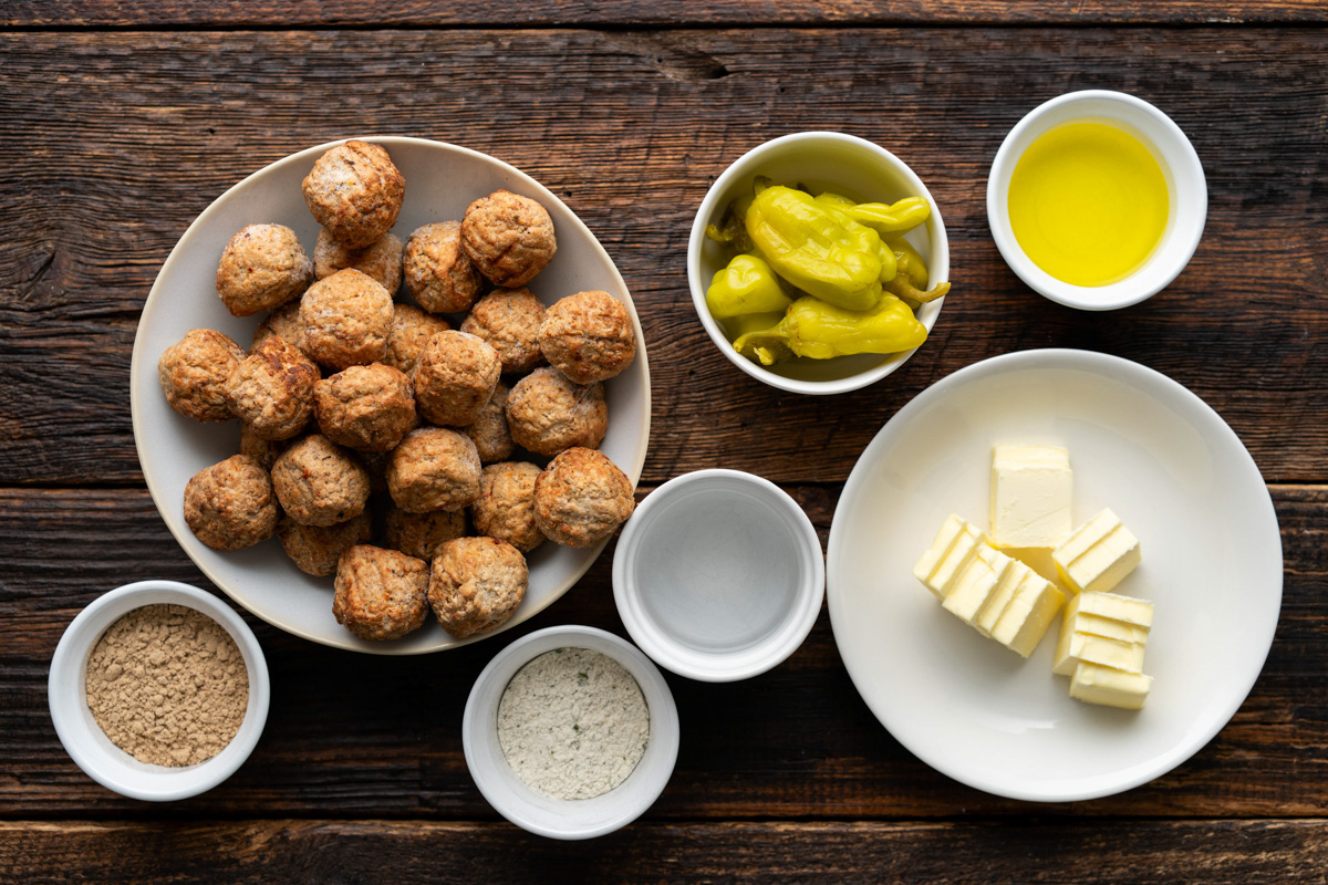 Ingredients for Mississippi meatballs.