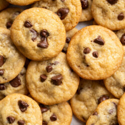 Add some sweetness to your day with these Mini Chocolate Chip Cookies. All the things you love about a classic chocolate chip cookie in a bite-sized form.