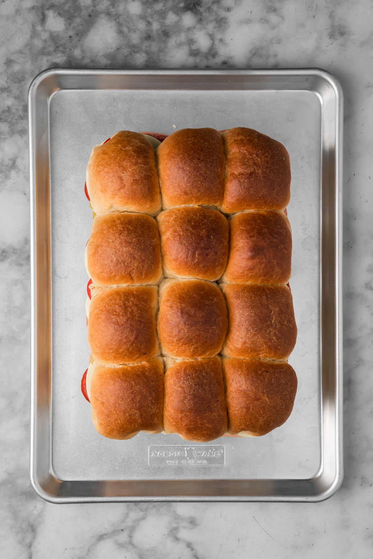 Top buns placed on top.