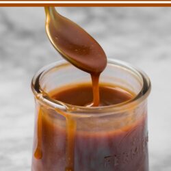 Buttery, rich, and a hint of salt, this Salted Caramel Sauce is smooth, silky, and tastes delicious on top of any treat.