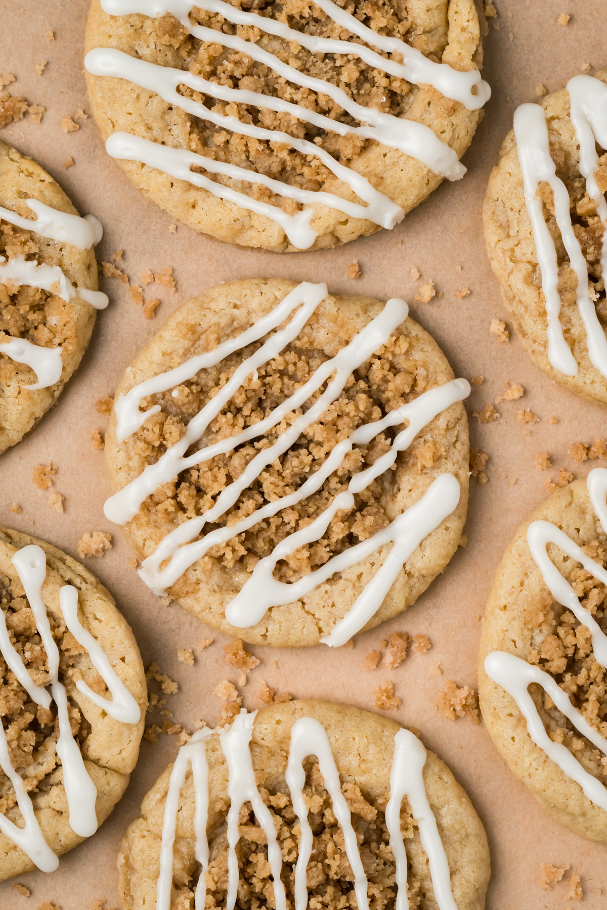 Coffee cake cookies with glaze on top.