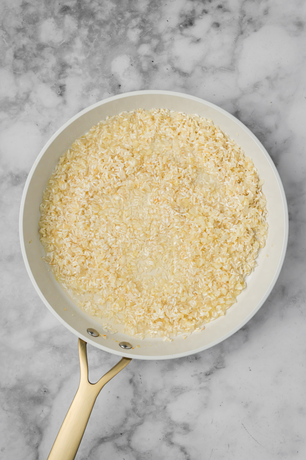White wine added to the skillet. 