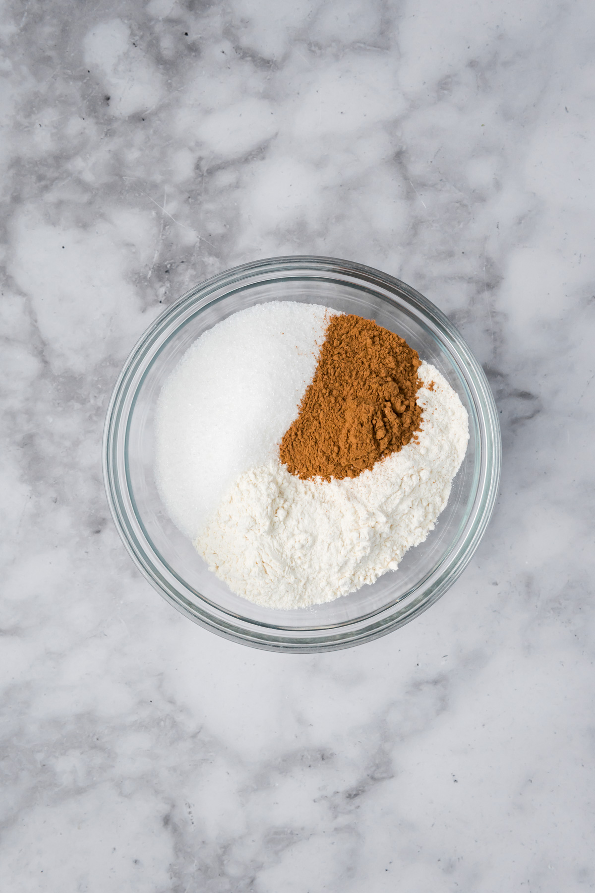 Dry ingredients for crumble in a bowl.