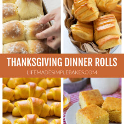 Thanksgiving Dinner Rolls with photos of four recipes.
