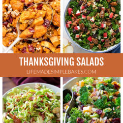 Thanksgiving Salads with photos of four salad recipes.